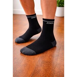 Zone In Men's Black Crew Socks Cushioned Moisture Control 5 Pack